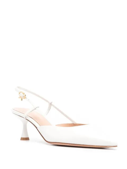 Gianvito Rossi point toe slingback leather pumps