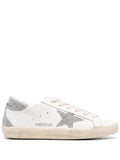 Golden Goose Super-Star trainers with silver Swarovski crystal star and heels tab