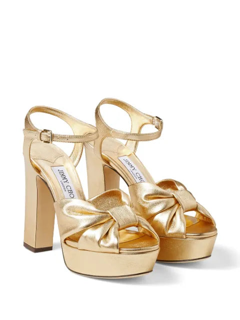 Jimmy Choo Heloise 120mm metallic-finish sandals