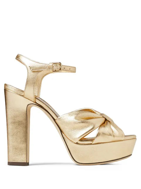 Jimmy Choo Heloise 120mm metallic-finish sandals