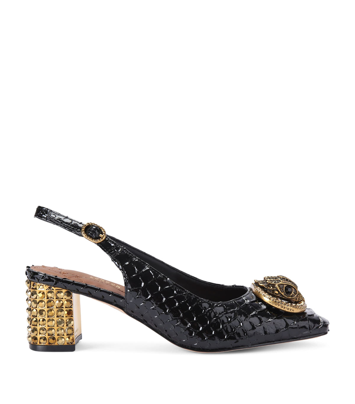 Kurt Geiger London Snake-Effect Chelsea Slingback Pumps