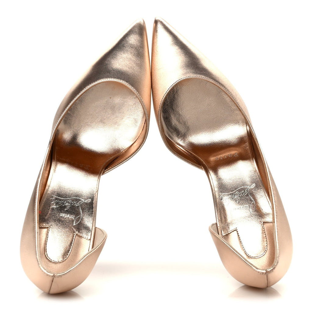 CHRISTIAN LOUBOUTIN CALFSKIN LAMINATO SATIN IRIZA D'ORSAY PUMP PINK