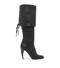 McQueen Leather Horn Knee-High Boots