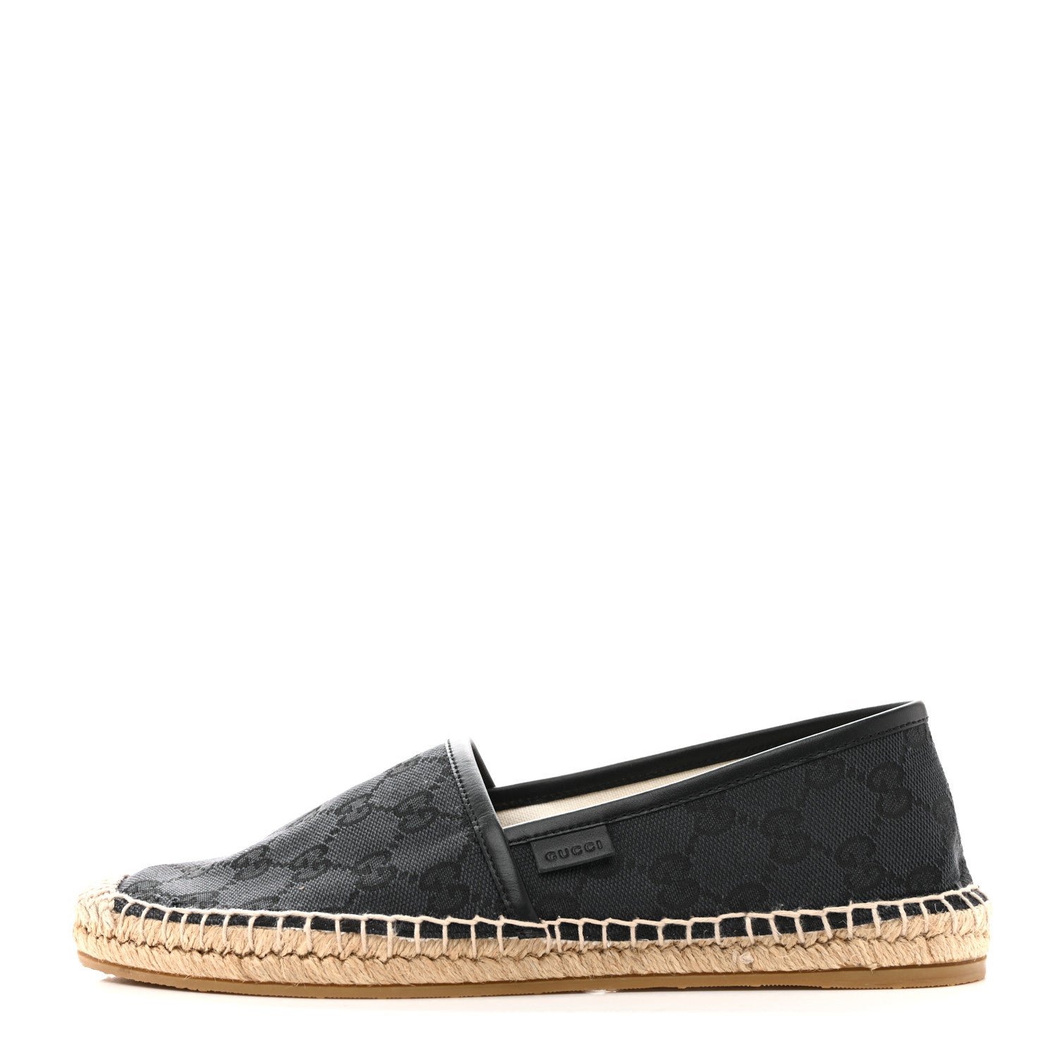 GUCCI MONOGRAM CANVAS ESPADRILLES BLACK