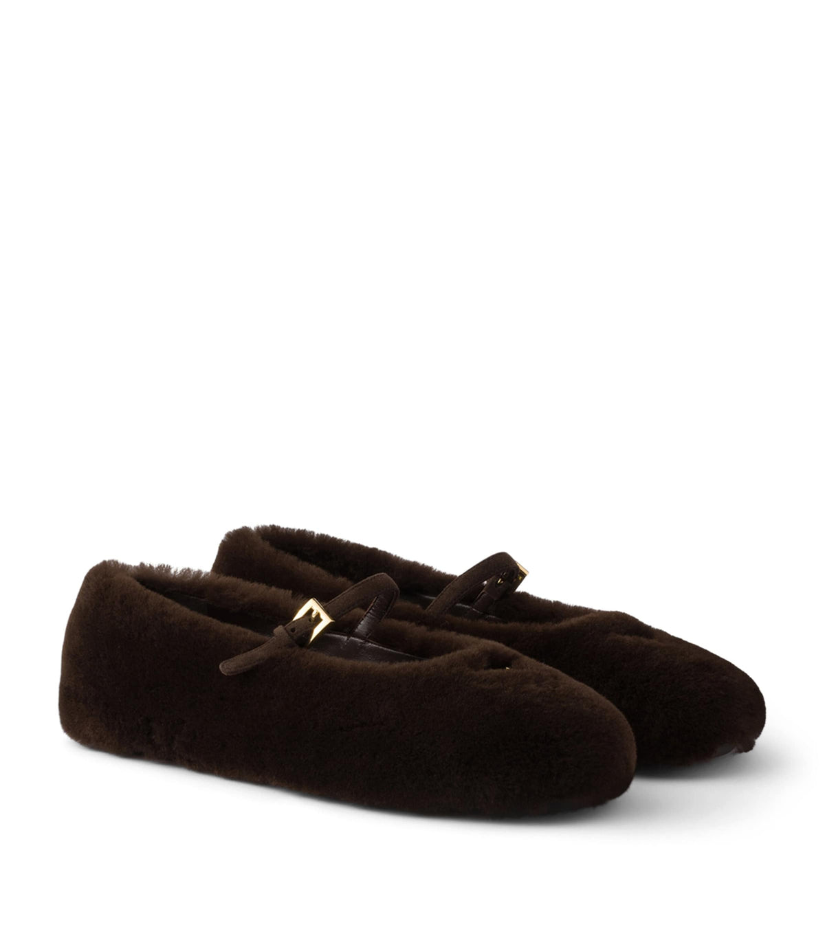 Prada Shearling Ballet Flats