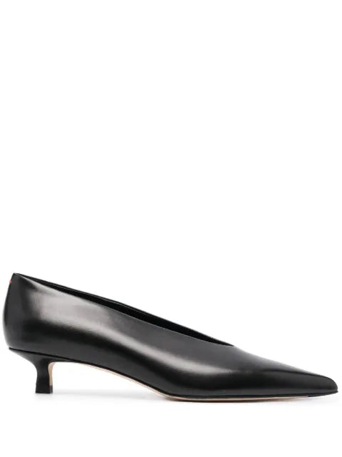 Aeyde Clara pointed-toe kitten-heel pumps