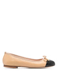 Scarosso contrasting-toecap leather ballerina shoes