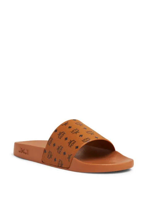 MCM logo-print moulded-footbed slides