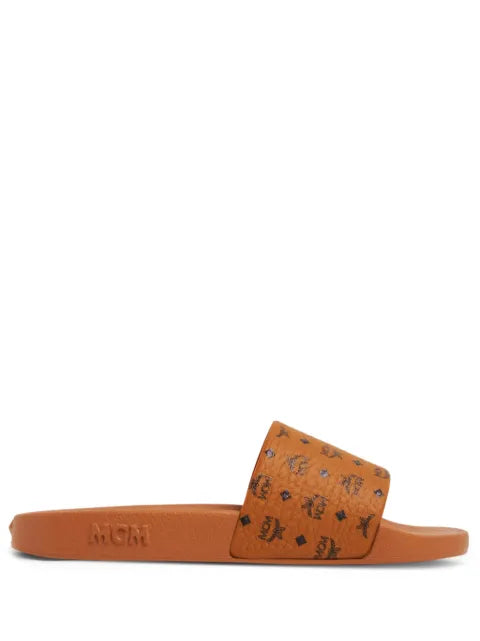 MCM logo-print moulded-footbed slides