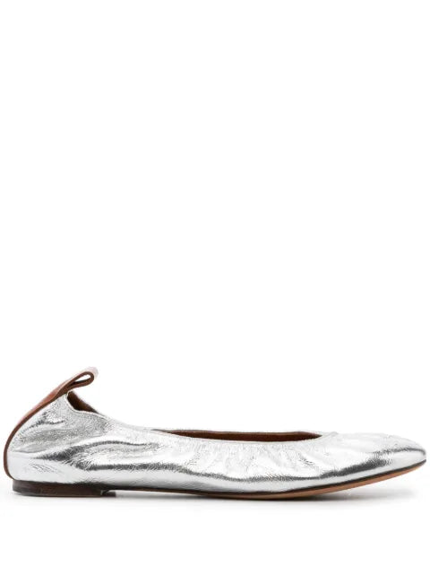 Lanvin metallic leather ballerina shoes