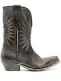 Golden Goose low Wish Star boots in black leather with silver star boots