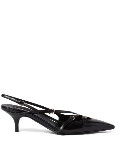 Miu Miu 55mm buckle-embellished slingblack pumps