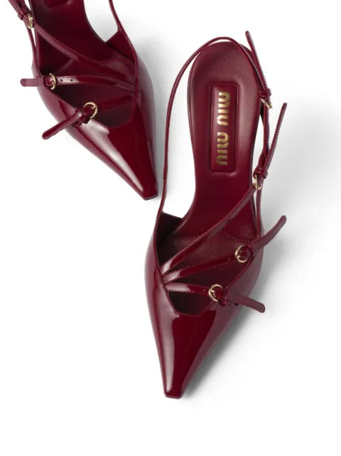 Miu Miu 105mm buckle-detail slingblack pumps