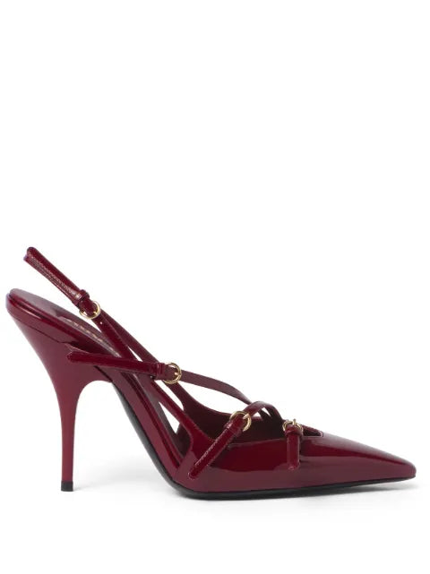 Miu Miu 105mm buckle-detail slingblack pumps