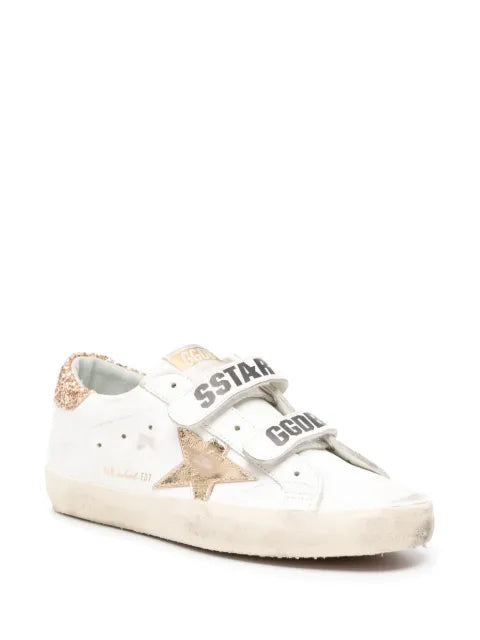 Golden Goose Old School trainers with gold star in laminated leather