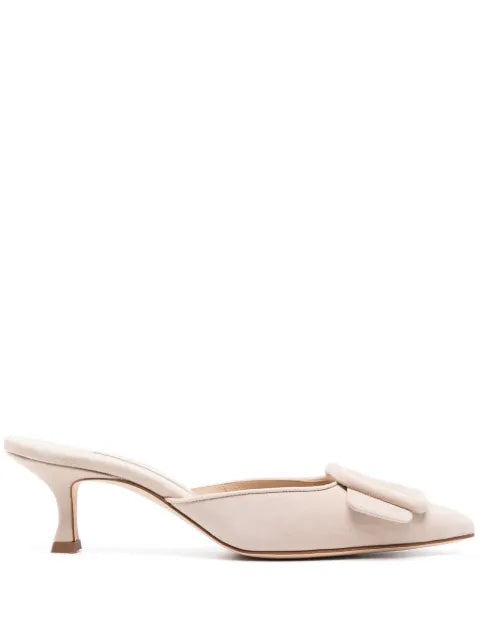 Manolo Blahnik Maysale 50 suede buckle detail mules