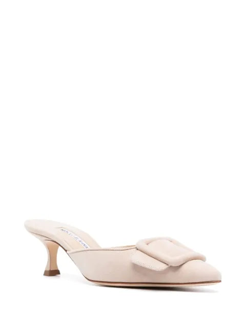 Manolo Blahnik Maysale 50 suede buckle detail mules