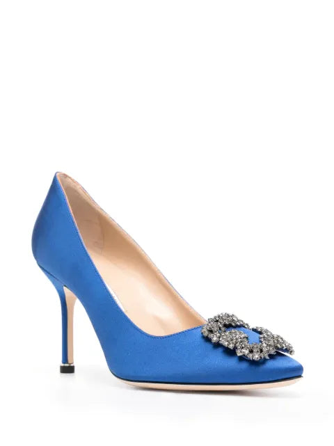 Manolo Blahnik Hangisi 90mm satin pumps