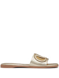 Valentino Garavani VLogo cut-out laminated nappa leather slide sandals