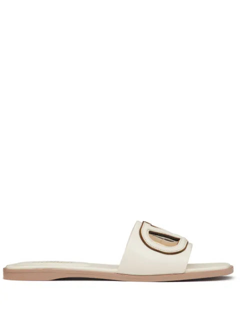 Valentino Garavani VLogo cut-out calfskin slide sandals