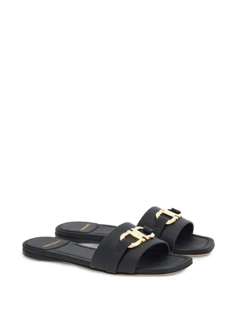 Ferragamo flat slides with Gancini ornament