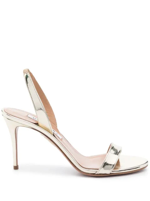 Aquazzura So Nude metallic-effect slingback sandals
