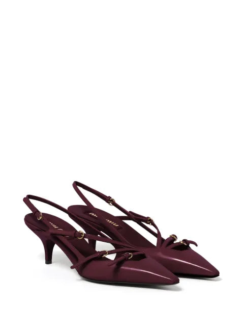 Miu Miu patent leather slingbacks with buckles