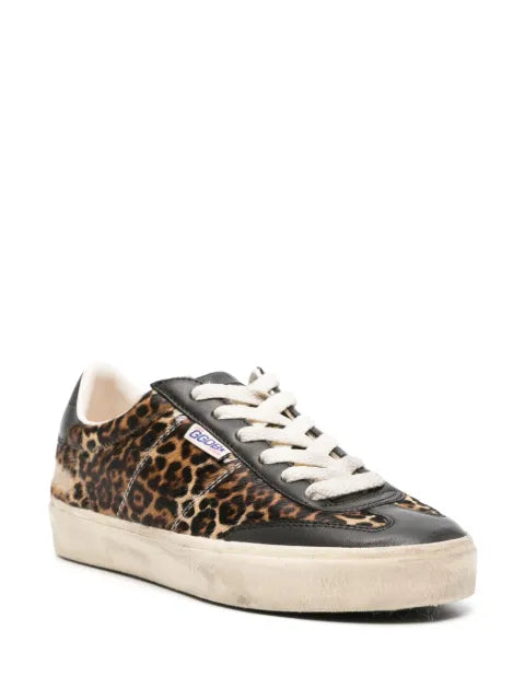 Golden Goose Soul Star in leopard-print pony skin with black nappa leather heels tab and inserts