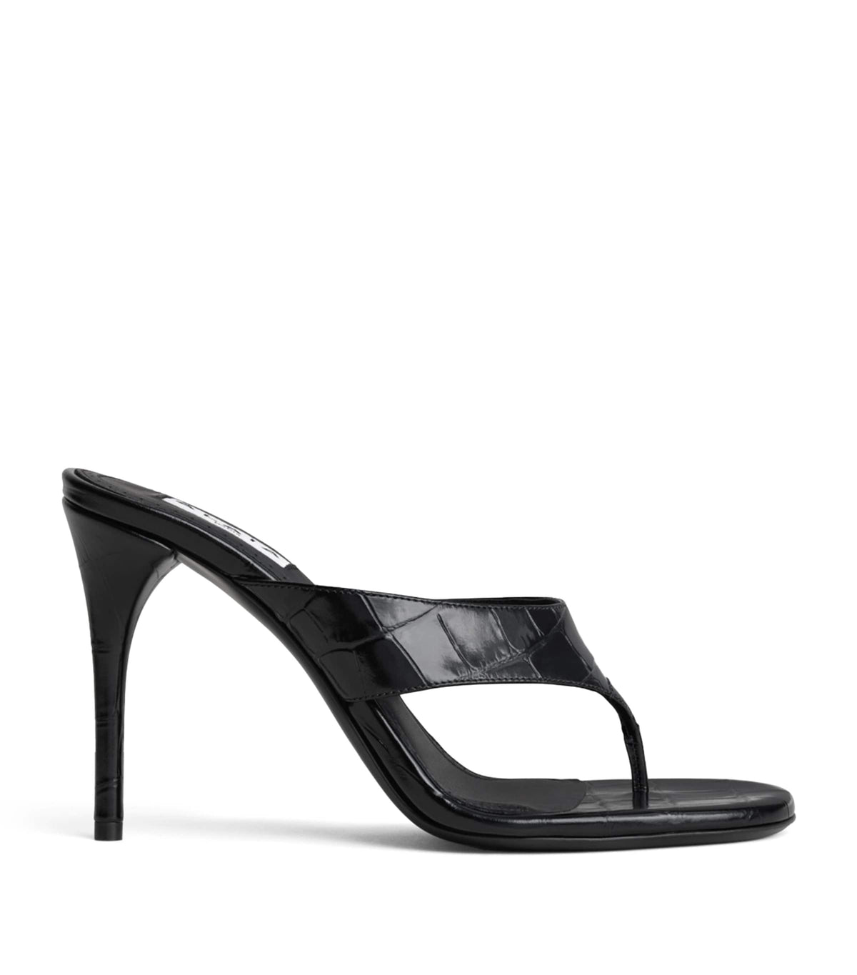Alaïa Croc-Embossed Leather Thong Mules 90