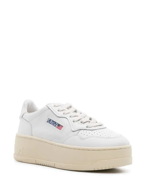 Autry Medalist platform sneakers in white leather
