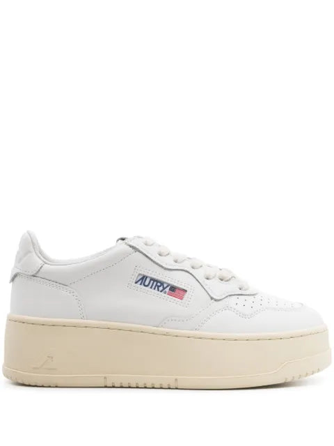 Autry Medalist platform sneakers in white leather
