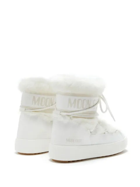 Moon Boot Ltrack Low white faux-fur boots