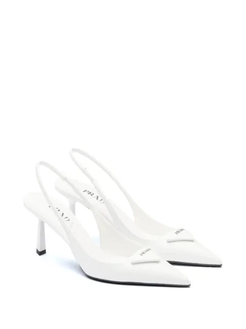 Prada brushed leather slingback pumps