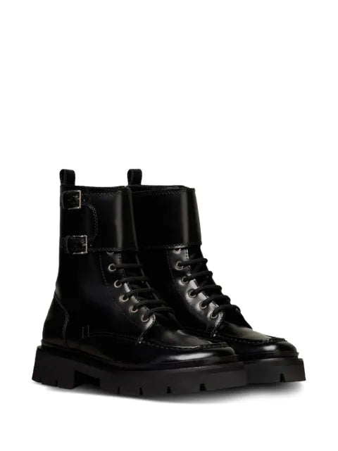 AMI Paris double-buckle leather boots