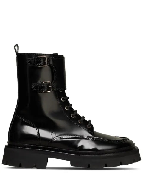 AMI Paris double-buckle leather boots