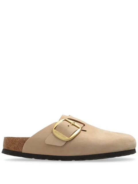 Birkenstock Boston big buckle leather slides