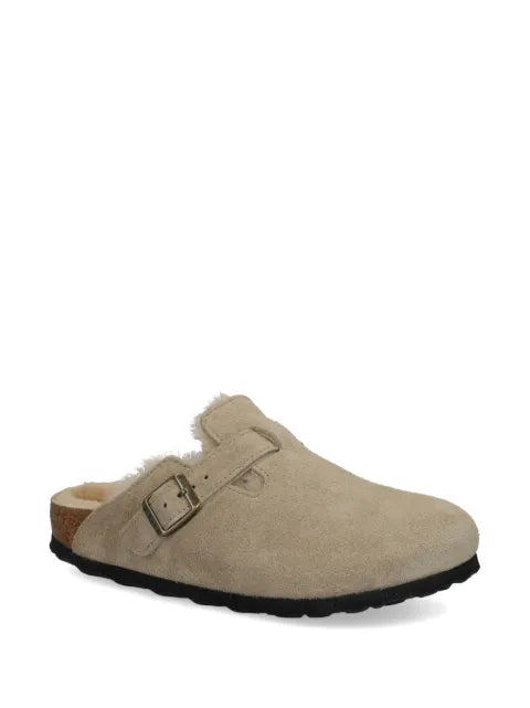 Birkenstock Boston shearling-lined suede slippers