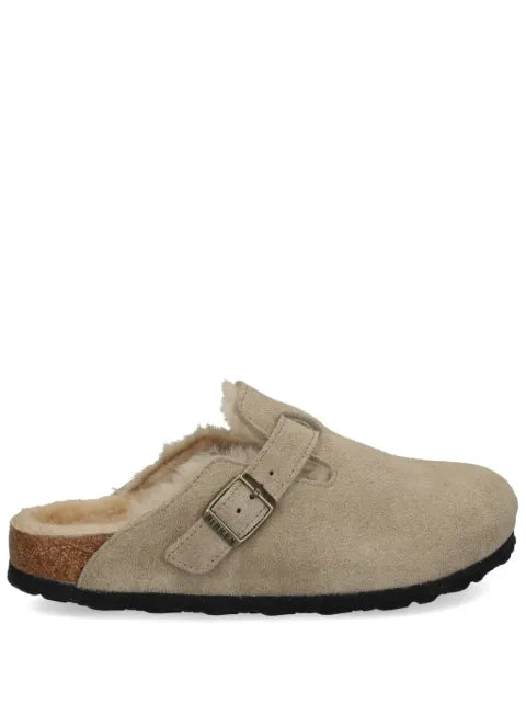 Birkenstock Boston shearling-lined suede slippers