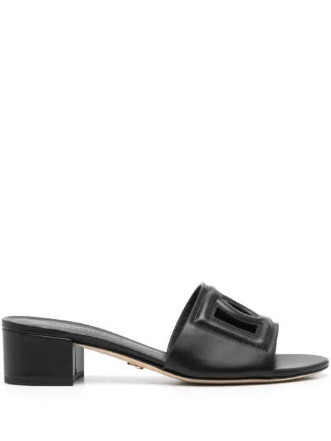 Dolce & Gabbana calfskin slides with DG logo