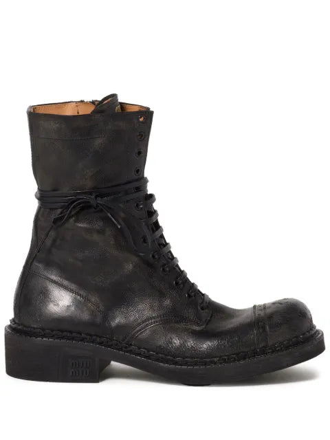 Miu Miu lace-up leather boots