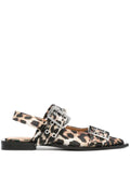 GANNI leopard-print slingback ballet flats