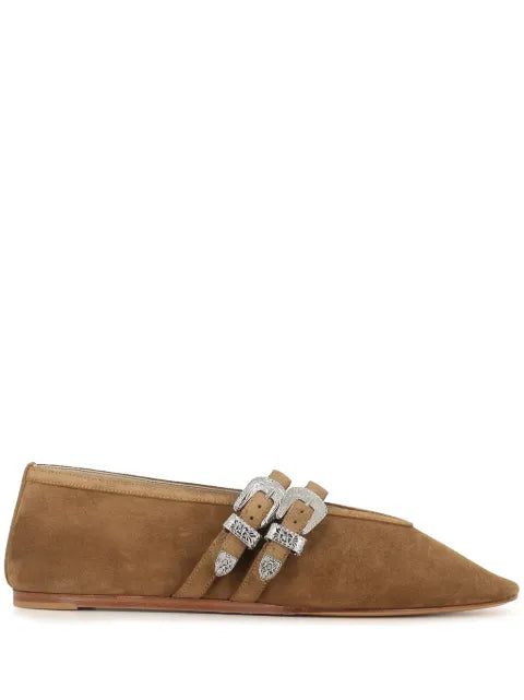 Le Monde Beryl ballet Claudia slippers in taupe suede
