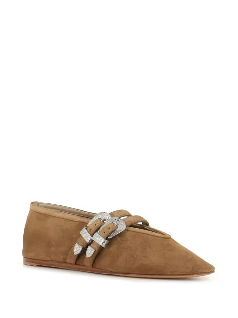 Le Monde Beryl ballet Claudia slippers in taupe suede