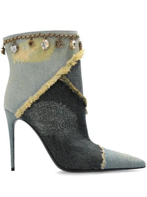 Dolce & Gabbana distressed denim boots