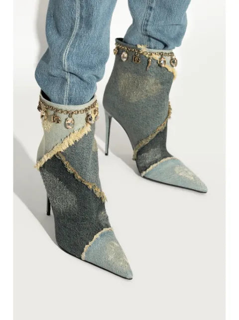 Dolce & Gabbana distressed denim boots