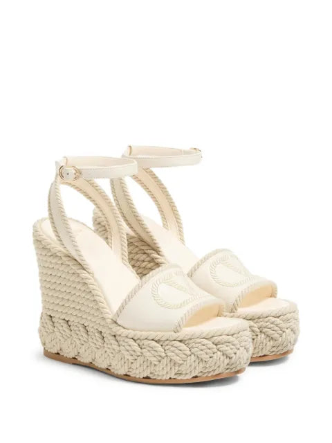 Valentino Garavani VLogo torchon wedge sandal in nappa 130mm