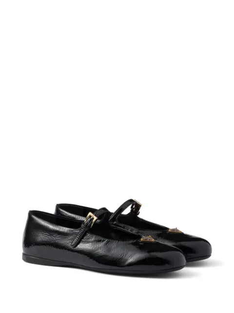 Prada naplak patent leather ballerinas