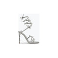 René Caovilla Margot Champagne Sandal With Butterflies 105 - Silver