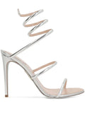 René Caovilla Cleo metallic silver sandals 105