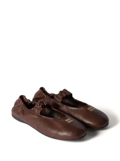 Miu Miu ruffled leather ballet flats